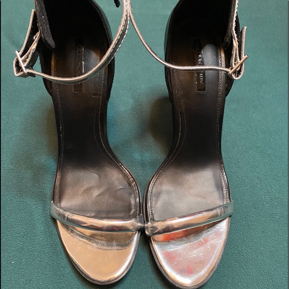 Zara Chrome Heels / Sandals